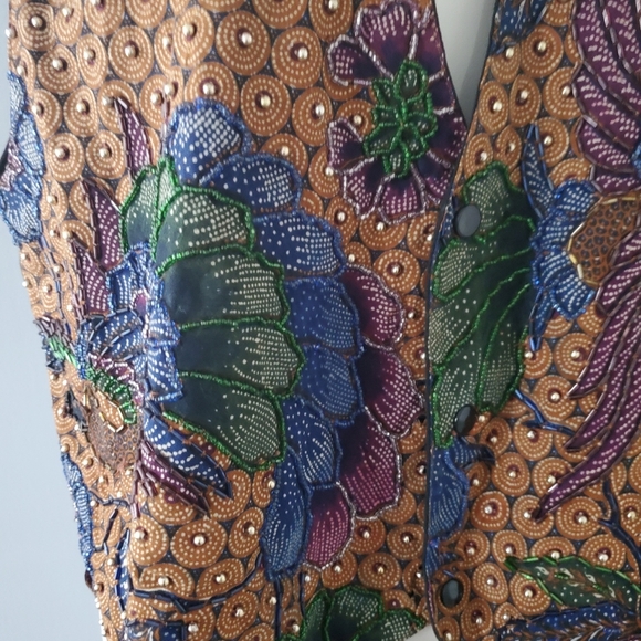 Vintage Beaded Vest 90's Style Size Medium - Picture 10 of 11